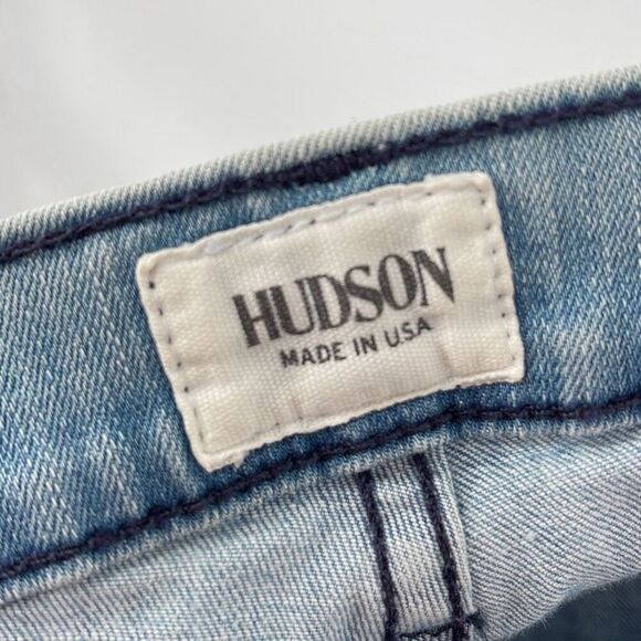 Hudson Womens Mid Rise Nico Super Skinny Distressed Ankle Jeans Light Wash Sz 27 - Picture 5 of 9